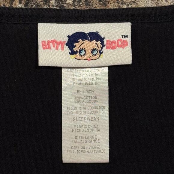 Vintage Betty Boop Top Irresistible Y2K 90s Novelty Retro Casual Tee Black Large - Picture 3 of 10